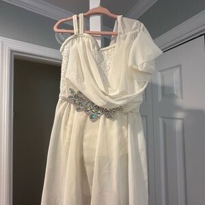 Weissman Cream Dance Costume with Sequin Accents